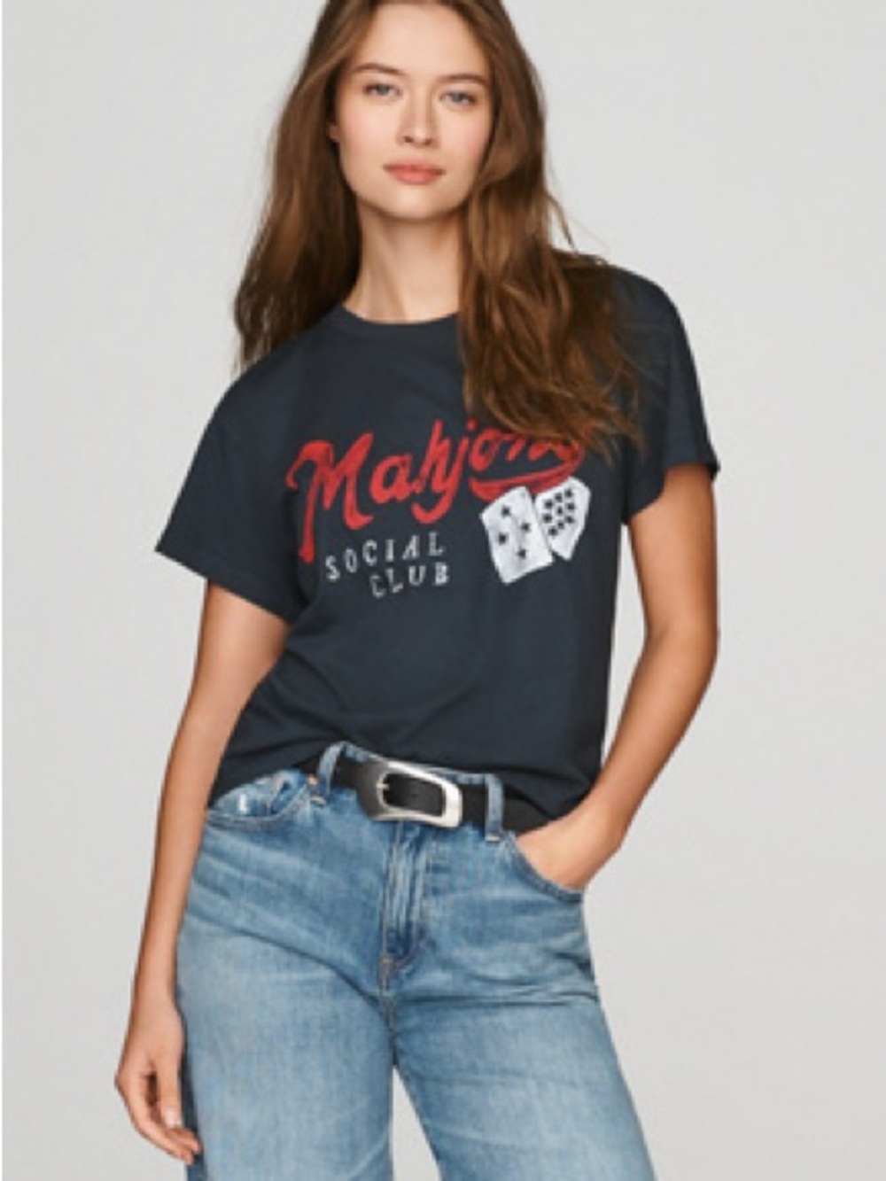 Anthropologie Letluv 100% Cotton Mahjong Graphic Tee Fits Size Small
